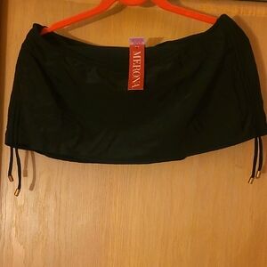 Merona Black Skirted Side Ties Bathing Suit Bottom, L